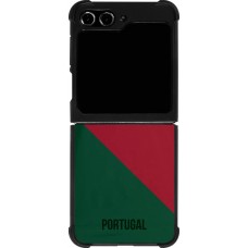 Coque Samsung Galaxy Z Flip5 - Silicone rigide noir Maillot de football Portugal 2022