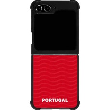 Coque Samsung Galaxy Z Flip5 - Silicone rigide noir Maillot de football Portugal 2026 personnalisable