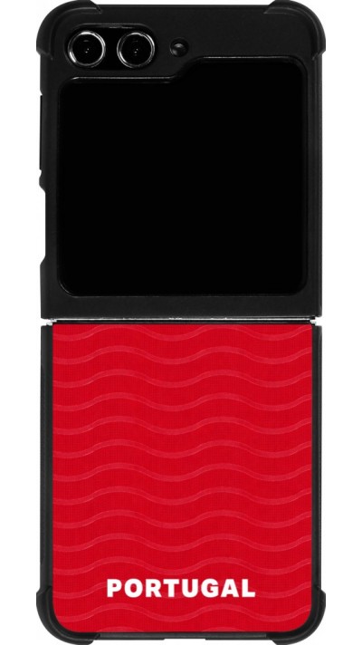 Coque Samsung Galaxy Z Flip5 - Silicone rigide noir Maillot de football Portugal 2026 personnalisable