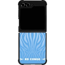 Coque Samsung Galaxy Z Flip5 - Silicone rigide noir Maillot de football RD Congo 2026 personnalisable