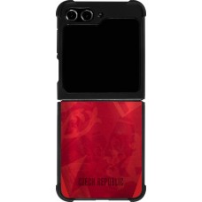 Samsung Galaxy Z Flip5 Case Hülle - Silikon schwarz Tschechische Republik personalisierbares Fussballtrikot