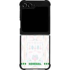 Coque Samsung Galaxy Z Flip5 - Silicone rigide noir Maillot de football Sénégal 2026 personnalisable