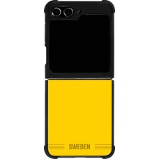 Coque Samsung Galaxy Z Flip5 - Silicone rigide noir Maillot de football Suède 2026 personnalisable