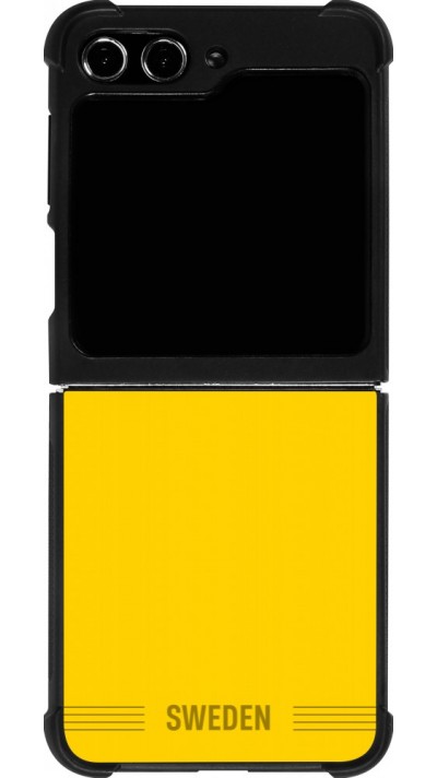 Coque Samsung Galaxy Z Flip5 - Silicone rigide noir Maillot de football Suède 2026 personnalisable