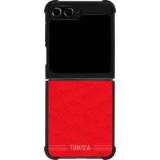 Coque Samsung Galaxy Z Flip5 - Silicone rigide noir Maillot de football Tunisie 2026 personnalisable
