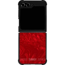 Coque Samsung Galaxy Z Flip5 - Silicone rigide noir Maillot de football Turquie 2026 personnalisable