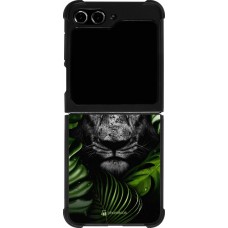 Coque Samsung Galaxy Z Flip5 - Silicone rigide noir Forest Lion