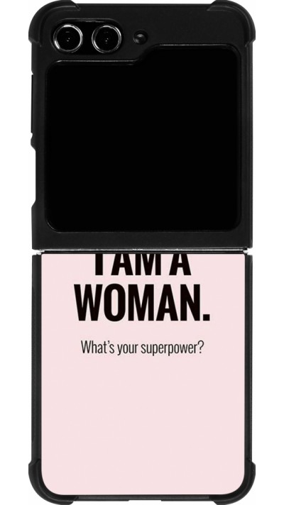 Coque Samsung Galaxy Z Flip5 - Silicone rigide noir I am a woman