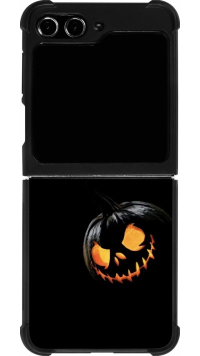 Coque Samsung Galaxy Z Flip5 - Silicone rigide noir Halloween 2023 discreet pumpkin