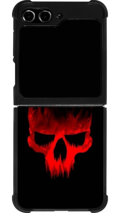 Coque Samsung Galaxy Z Flip5 - Silicone rigide noir Halloween 2023 scary skull