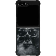 Coque Samsung Galaxy Z Flip5 - Silicone rigide noir Halloween 2024 smoky skull