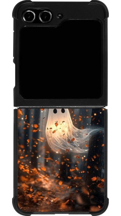 Coque Samsung Galaxy Z Flip5 - Silicone rigide noir Halloween 2025 Ghost in the forest