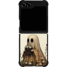 Coque Samsung Galaxy Z Flip5 - Silicone rigide noir Halloween 2025 Ghost gardener