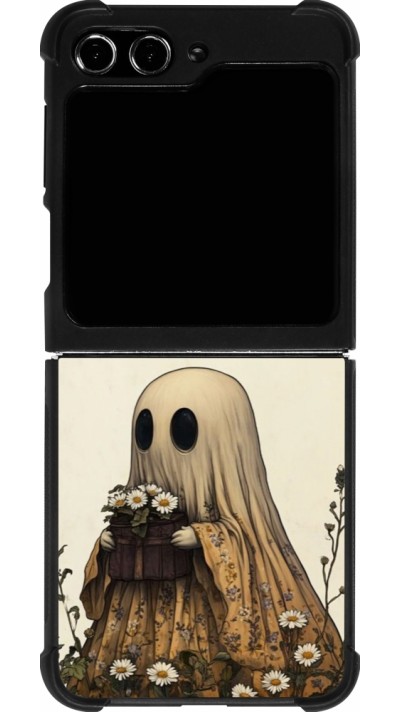 Coque Samsung Galaxy Z Flip5 - Silicone rigide noir Halloween 2025 Ghost gardener