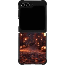 Coque Samsung Galaxy Z Flip5 - Silicone rigide noir Halloween 2025 Haunted house