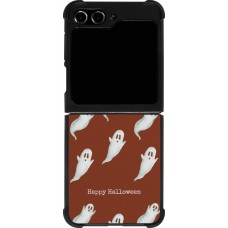 Coque Samsung Galaxy Z Flip5 - Silicone rigide noir Halloween 2025 Pattern of ghosts