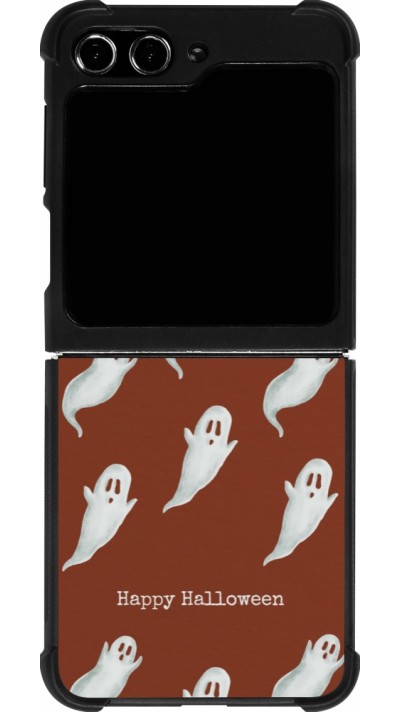 Coque Samsung Galaxy Z Flip5 - Silicone rigide noir Halloween 2025 Pattern of ghosts