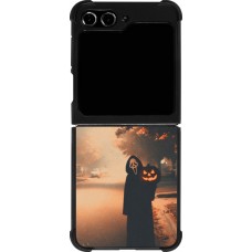 Coque Samsung Galaxy Z Flip5 - Silicone rigide noir Halloween 2025 Scream