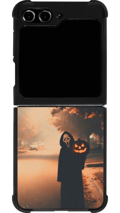 Coque Samsung Galaxy Z Flip5 - Silicone rigide noir Halloween 2025 Scream