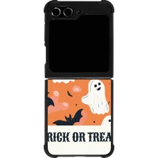 Coque Samsung Galaxy Z Flip5 - Silicone rigide noir Halloween 2025 Trick or treat
