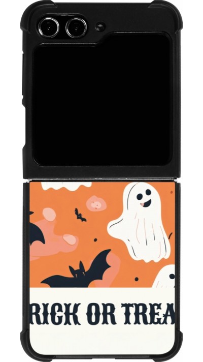 Coque Samsung Galaxy Z Flip5 - Silicone rigide noir Halloween 2025 Trick or treat