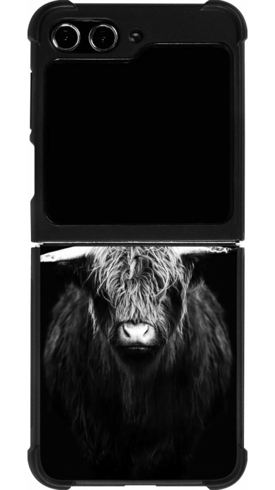 Coque Samsung Galaxy Z Flip5 - Silicone rigide noir Highland calf black