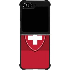 Coque Samsung Galaxy Z Flip5 - Silicone rigide noir Hockey World Championship Ecusson Suisse