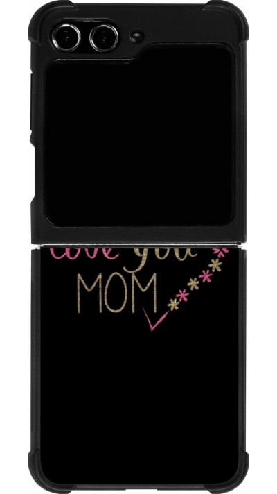 Coque Samsung Galaxy Z Flip5 - Silicone rigide noir I love you Mom