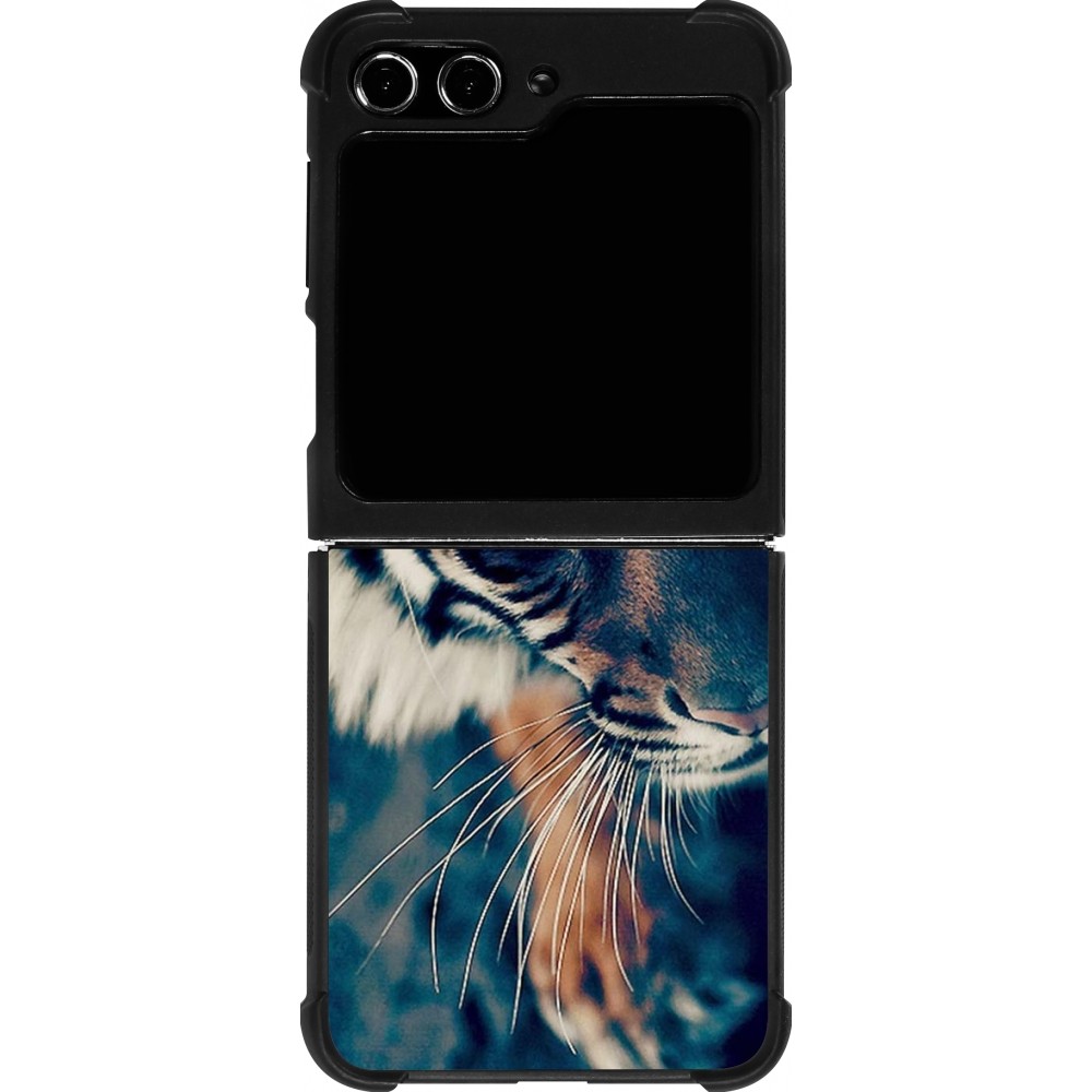 Coque Samsung Galaxy Z Flip5 - Silicone rigide noir Incredible Lion