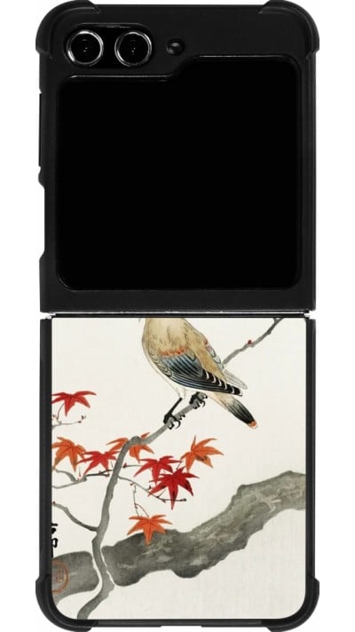 Coque Samsung Galaxy Z Flip5 - Silicone rigide noir Japanese Bird