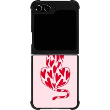 Samsung Galaxy Z Flip5 Case Hülle - Silikon schwarz Leopard with hearts 2026