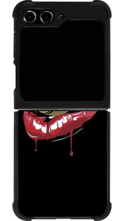 Coque Samsung Galaxy Z Flip5 - Silicone rigide noir Lips bullet