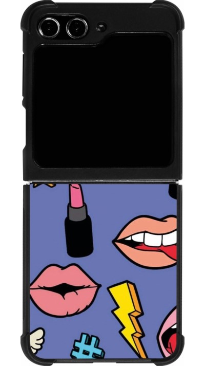 Coque Samsung Galaxy Z Flip5 - Silicone rigide noir Lips and lipgloss