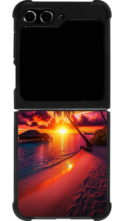 Coque Samsung Galaxy Z Flip5 - Silicone rigide noir Maldives Dusk Bliss