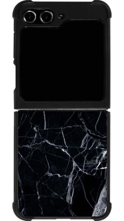Coque Samsung Galaxy Z Flip5 - Silicone rigide noir Marble Black 01
