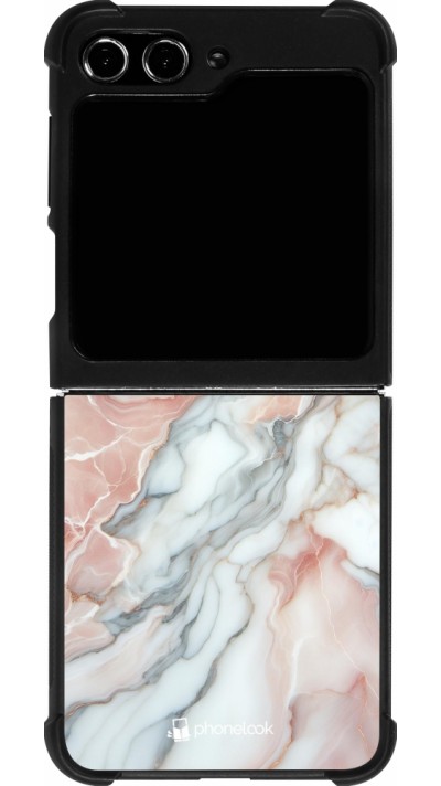 Samsung Galaxy Z Flip5 Case Hülle - Silikon schwarz Rosa Leuchtender Marmor