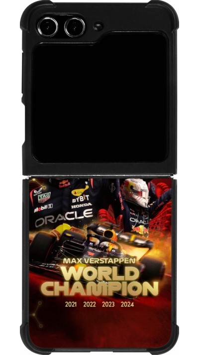 Coque Samsung Galaxy Z Flip5 - Silicone rigide noir Max Verstappen Champion 2023