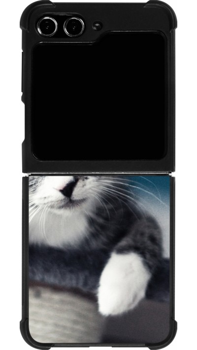 Coque Samsung Galaxy Z Flip5 - Silicone rigide noir Meow 23