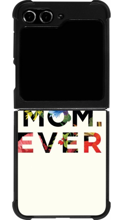 Samsung Galaxy Z Flip5 Case Hülle - Silikon schwarz Mom 2023 best Mom ever flowers