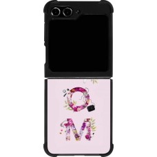 Coque Samsung Galaxy Z Flip5 - Silicone rigide noir Mom 2024 girly mom