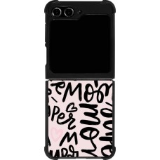 Coque Samsung Galaxy Z Flip5 - Silicone rigide noir Mom 2024 Super mom