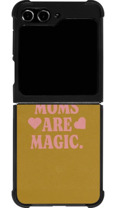 Coque Samsung Galaxy Z Flip5 - Silicone rigide noir Mom 2026 Are Magic