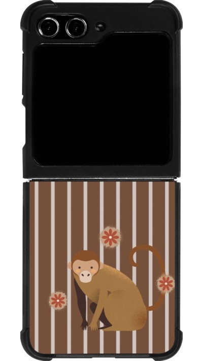 Samsung Galaxy Z Flip5 Case Hülle - Silikon schwarz Monkey with stripes