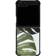 Coque Samsung Galaxy Z Flip5 - Silicone rigide noir Monstera Plant