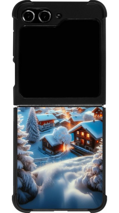 Samsung Galaxy Z Flip5 Case Hülle - Silikon schwarz Berg Schnee Licht
