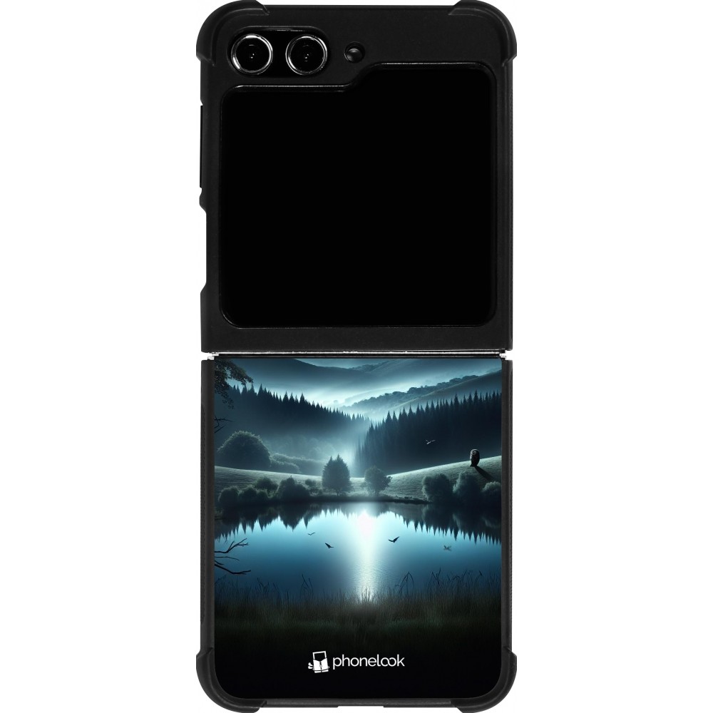 Coque Samsung Galaxy Z Flip5 - Silicone rigide noir Night Sky View