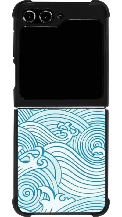 Samsung Galaxy Z Flip5 Case Hülle - Silikon schwarz Ocean Waves