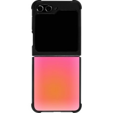 Coque Samsung Galaxy Z Flip5 - Silicone rigide noir Orange Pink Blue Gradient