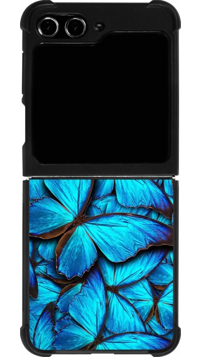 Samsung Galaxy Z Flip5 Case Hülle - Silikon schwarz Papillon bleu