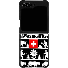 Coque Samsung Galaxy Z Flip5 - Silicone rigide noir Poya Suisse 1 noir